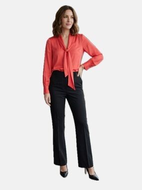 Tie-Neck Coral Blouse